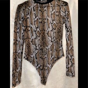 Animal print bodysuit (size small)